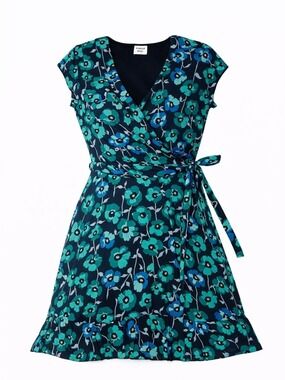 Aritzia Sunday Best Savoy blue coral short sleeve wrap belted dress Size 2